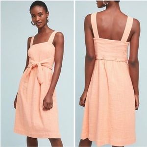 Meadow Rue by Anthropologie Ingalls Tie-Waist peach 🍑 Summer Dress